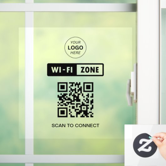 QR-Code Wifi Business-Logo-Scan zur Verbindung Fensteraufkleber (Zuhause)