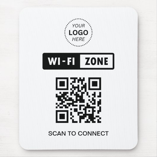 QR-Code Wifi Business-Logo-Scan zur Verbindung Mousepad (Vorne)