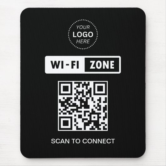 QR-Code Wifi Business-Logo-Scan zur Verbindung Mousepad (Vorne)