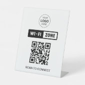 QR-Code Wifi Business-Logo-Scan zur Verbindung Sockelschild (Vorderseite)