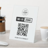QR-Code Wifi Business-Logo-Scan zur Verbindung Sockelschild (In SItu)