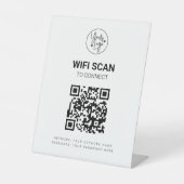 QR-Code Wifi Business Scan verbindet Weiße Moderne Sockelschild (Vorderseite)