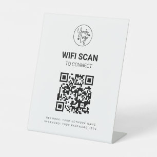 QR-Code Wifi Business Scan verbindet Weiße Moderne Sockelschild