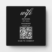 QR-Code Wifi Internet-Kennwort Schwarz Plaque Fotoplatte (Vorderseite)