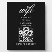 QR-Code Wifi Internet-Kennwort Schwarz Plaque Fotoplatte (Vorderseite)