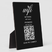 QR-Code Wifi Internet-Kennwort Schwarz Plaque Fotoplatte (Seite)