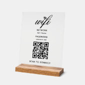 QR-Code Wifi Internet-Kennwort Weiß Akryllische Be Acrylschild (Winkel)