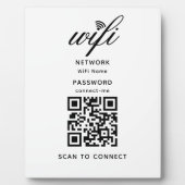 QR-Code Wifi Internet-Kennwort weiß Plaque Fotoplatte (Vorderseite)