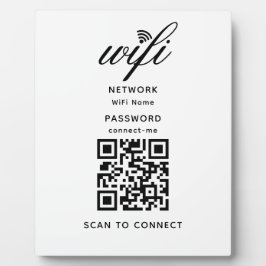 QR-Code Wifi Internet-Kennwort weiß Plaque Fotoplatte
