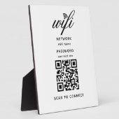 QR-Code Wifi Internet-Kennwort weiß Plaque Fotoplatte (Seite)