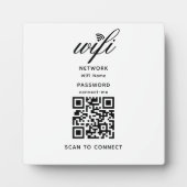 QR-Code Wifi Internet-Kennwort weiß Plaque Fotoplatte (Vorderseite)