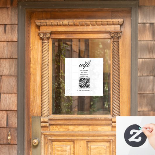 QR-Code Wifi Internet-Kennwort Weißes Fenster Klam Fensteraufkleber (Haustür)