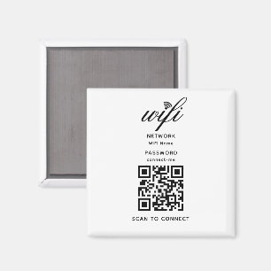 QR-Code Wifi Internet-Kennwort Weißes Magnet