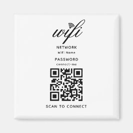 QR-Code Wifi Internet-Kennwort Weißes Magnet