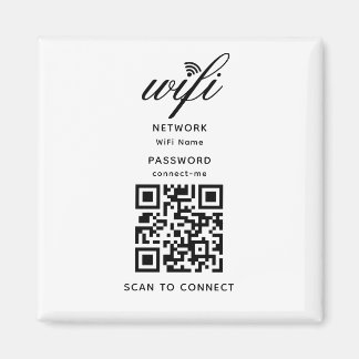QR-Code Wifi Internet-Kennwort Weißes Magnet