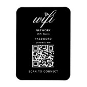 QR Code Wifi Internet Password Black Flexibel Magnet (Vertikal)