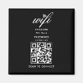 QR-Code Wifi Internet Password Black Magnet (Vorne)