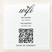 QR-Code Wifi Internet Password Hotel Glass Unterse Glasuntersetzer (Vorderseite)