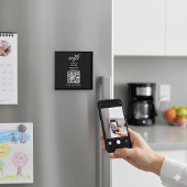 QR-Code-Wifi-Internetschlüssel Schwarz Magnet