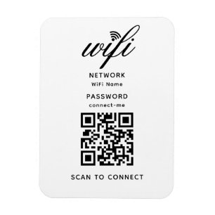 QR-Code-Wifi-Internetzugangspasswort weiß flexibel Magnet