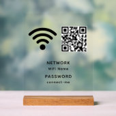 QR-Code Wifi-Kennwort und Netzwerk personalisiert Acrylschild (Neutral)
