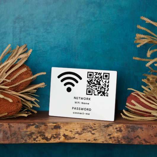 QR-Code Wifi-Kennwort und Netzwerk personalisiert Fotoplatte (Seite)