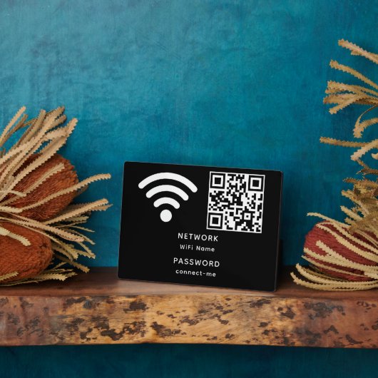 QR-Code Wifi-Kennwort und Netzwerk personalisiert Fotoplatte (Seite)