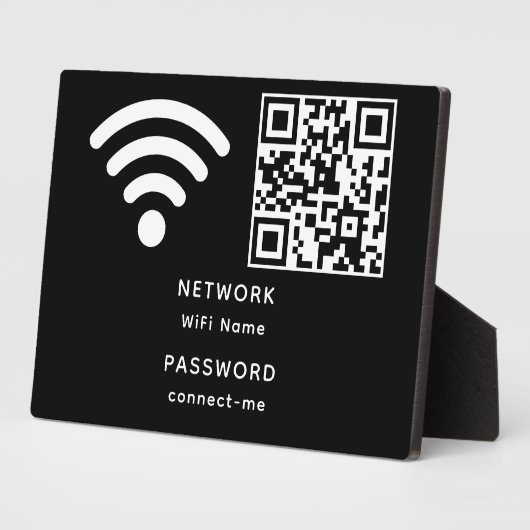 QR-Code Wifi-Kennwort und Netzwerk personalisiert Fotoplatte (Seite)