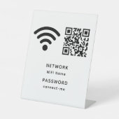 QR-Code Wifi-Kennwort und Netzwerk personalisiert Sockelschild (Vorderseite)