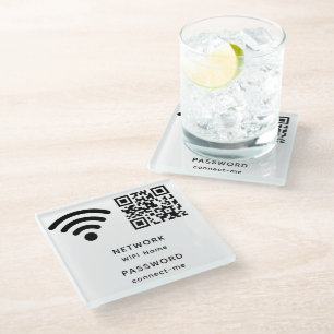 QR-Code Wifi-Kennwort und Netzwerk-Personalisierte Glasuntersetzer