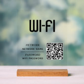 QR Code Wifi Network Name & Password  Acrylschild (Neutral)