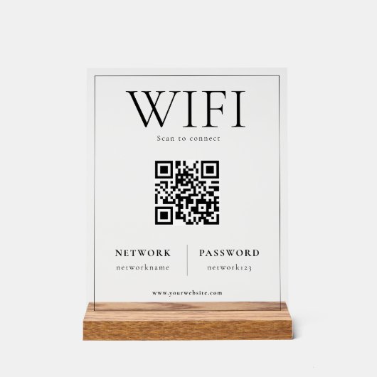 QR-Code WIFI-Netzwerkprüfung zum Verbinden des Sig Acrylschild (Vorderseite)