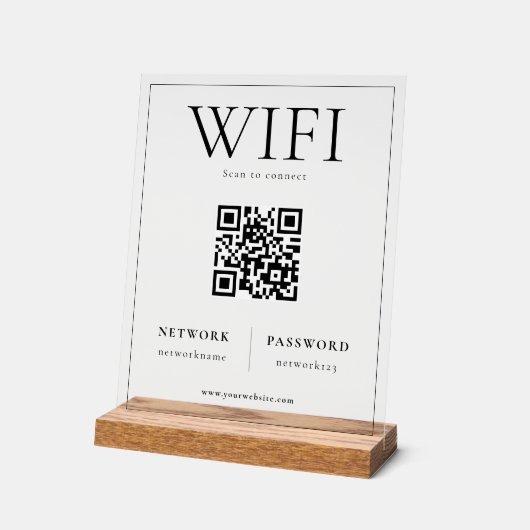 QR-Code WIFI-Netzwerkprüfung zum Verbinden des Sig Acrylschild (Winkel)