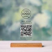 QR-Code Wifi | Prüfung von Firmenlogo auf "Connect Acrylschild (Neutral)