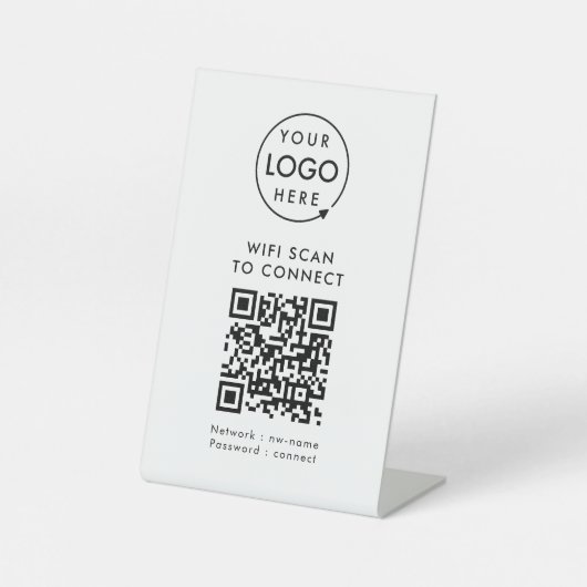 QR-Code Wifi | Prüfung von Firmenlogo auf "Connect Sockelschild (Vorderseite)