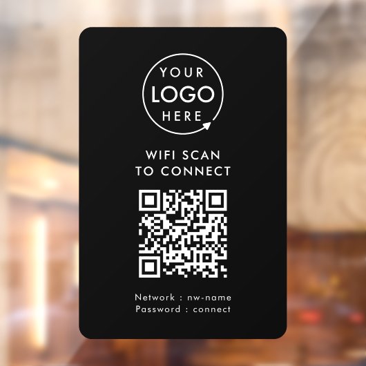 QR-Code Wifi | Scan für Schwarze Firmenlogos zur V Fensteraufkleber (Blatt 2)