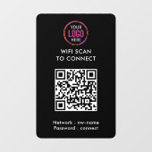 QR-Code Wifi | Scan für Schwarze Firmenlogos zur V Fensteraufkleber (Blatt)