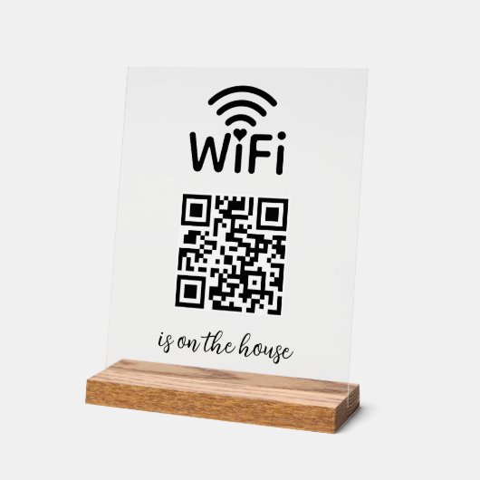 QR Code Wifi Scan to Connect ist im Haus Acrylschild (Winkel)