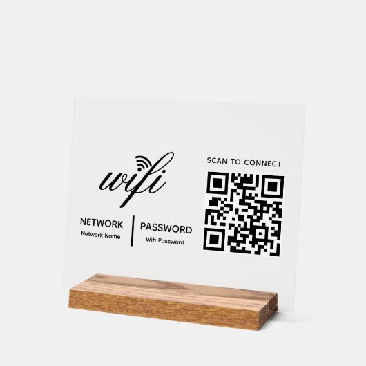 QR-Code Wifi-Scan zum Anschluss von benutzerdefini Acrylschild (Winkel)