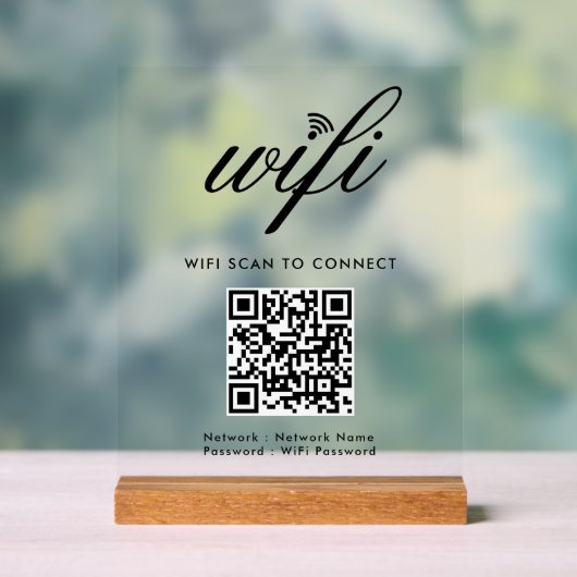 QR-Code Wifi-Scan zum Anschluss von benutzerdefini Acrylschild (Neutral)