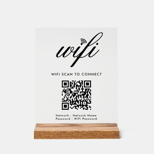 QR-Code Wifi-Scan zum Anschluss von benutzerdefini Acrylschild (Vorderseite)