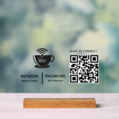 QR-Code Wifi-Scan zum Verbinden von Firmenlogo Acrylschild (Neutral)