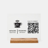 QR-Code Wifi-Scan zum Verbinden von Firmenlogo Acrylschild (Vorderseite)