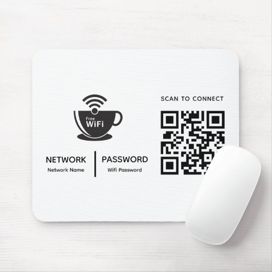 QR-Code Wifi-Scan zum Verbinden von Firmenlogo Mousepad (Mit Mouse)