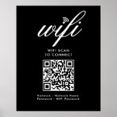 QR-Code Wifi-Scan zur Verbindung von Schwarz mit b Poster (Vorne)