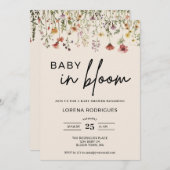 Qr Code Wildblume Baby in Bloom Baby Dusche Einladung (Vorne/Hinten)