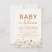 QR Code Wildblume Baby in Bloom Baby Dusche Einladung (Vorderseite)