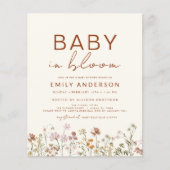 QR Code Wildblume Baby in Bloom Baby Dusche Flyer (Vorne)