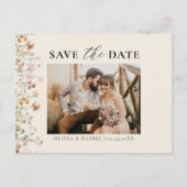 QR Code Wildblume Blumenhochzeit Ankündigungspostkarte (Vorderseite)