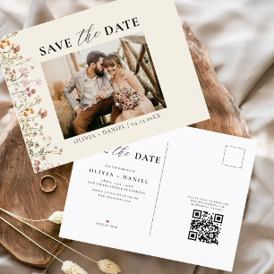 QR Code Wildblume Blumenhochzeit Ankündigungspostkarte